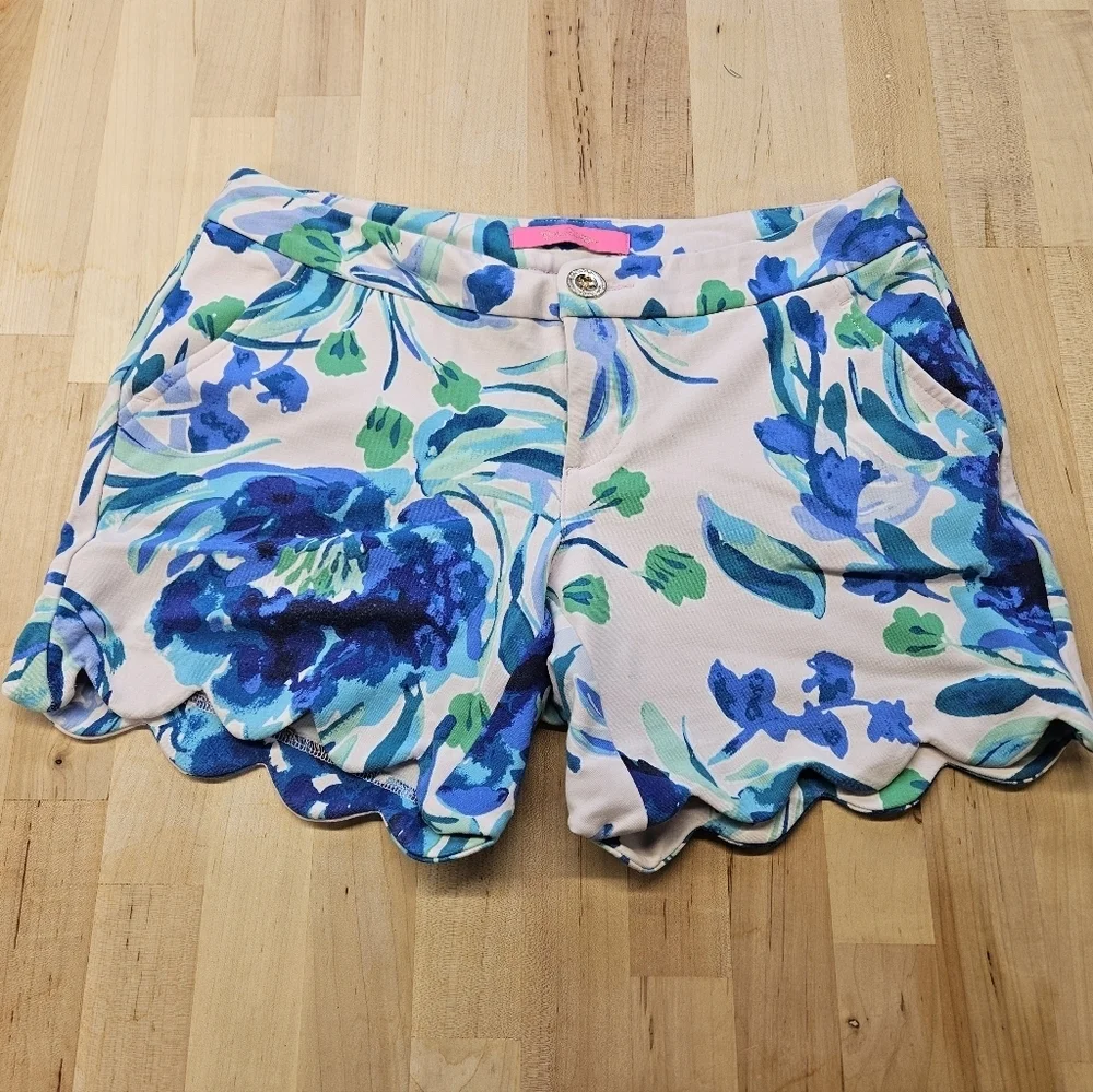 Lilly Pulitzer Buttercup Knit Pink Tropic Sweet Pea Shorts Style 001272 Size 00